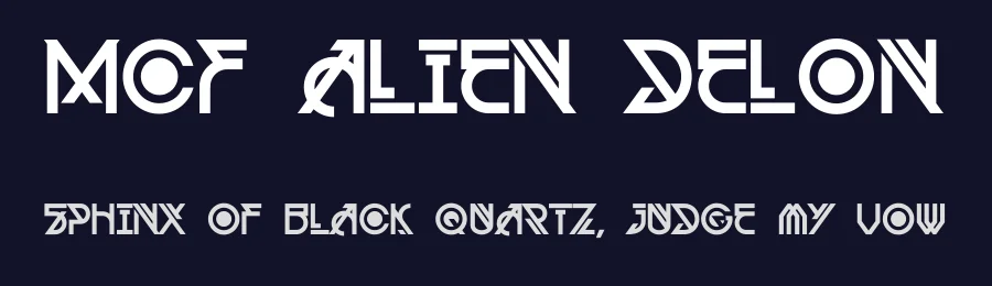 MCF Alien Delon by Mister Chek — Display Font — thumbnail 2