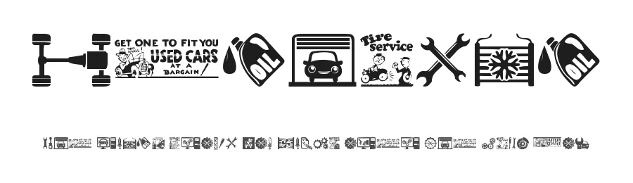 Mechanic by Woodcutter — Dingbats Font