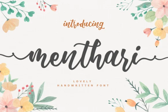 Menthari Font by zeenesia โ Script Handwritten Font