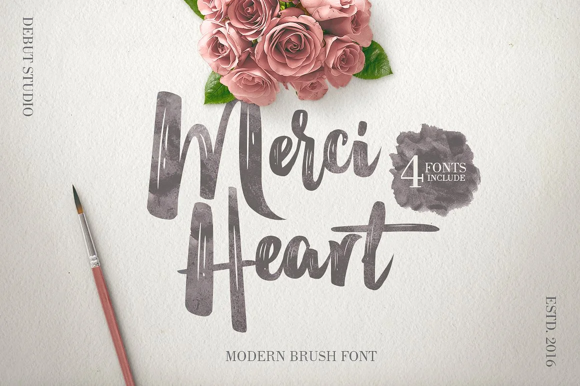 Merci Heart Font by Debut Studio — Script Handwritten Font