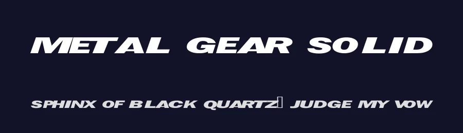 Metal Gear Solid by Solid Snake's Game Shrine — Display Font — thumbnail 2