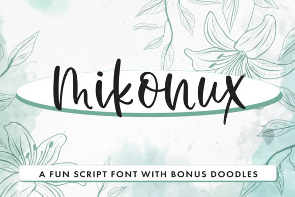 Mikonux a Fun Script with Doodles Font by freelingdesignhouse — Script Handwritten Font