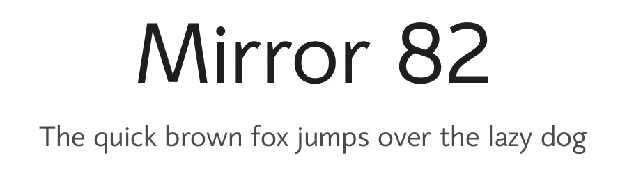 Mirror 82 by Igor Kosinsky β Sans Serif Font