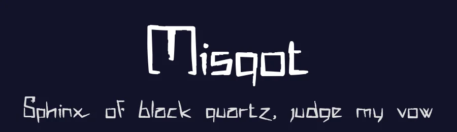 Misqot by !Exclamachine Type Foundry — Decorative Font — thumbnail 2