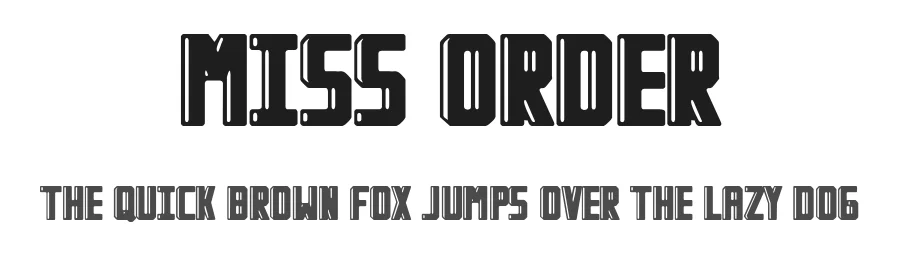 Miss Order by Woodcutter — Decorative Font