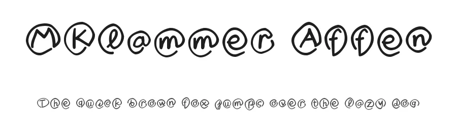MKlammer Affen by Manfred Klein — Decorative Font
