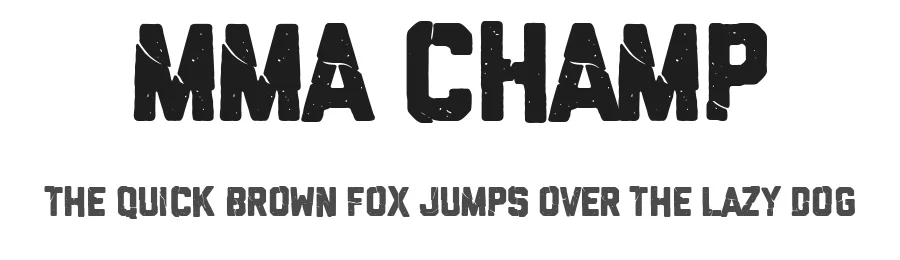 MMA Champ by Woodcutter — Decorative Font