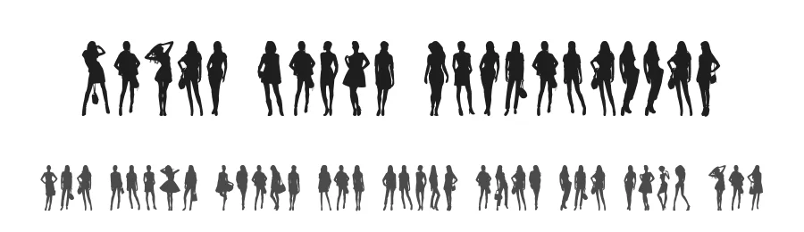 Model Woman Silhouettes by Woodcutter — Dingbats Font