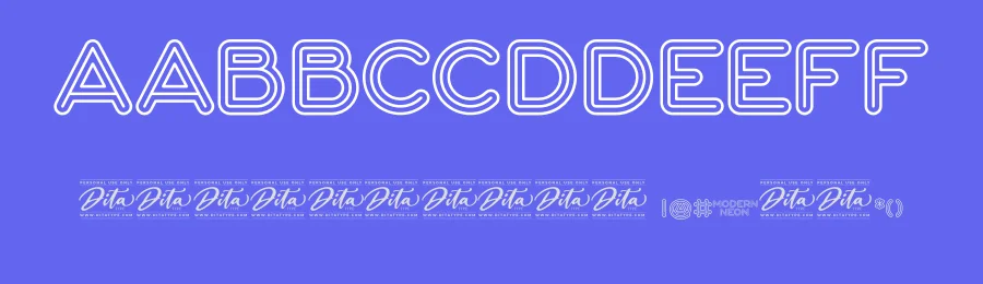 Modern Neon by Ditatype — Display Font — thumbnail 3