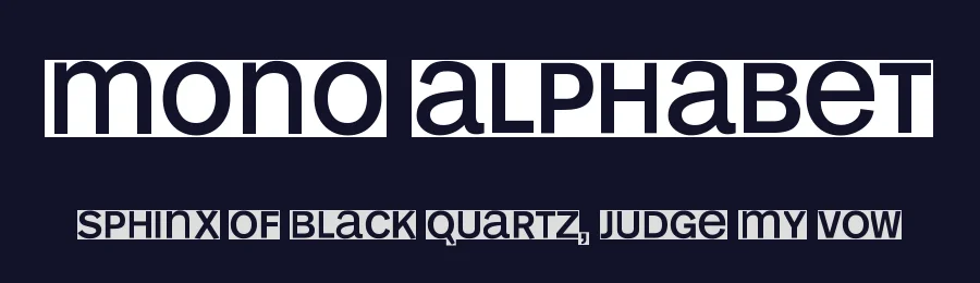 Mono Alphabet by Manfred Klein — Sans Serif Font — thumbnail 2