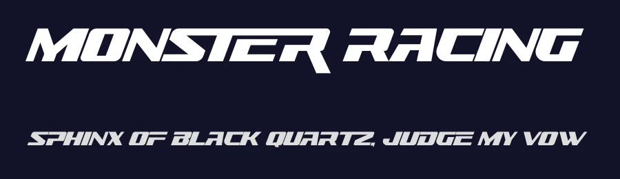 Monster Racing by Mocha Frappuccino — Display Font — thumbnail 2