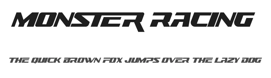 Monster Racing by Mocha Frappuccino — Display Font