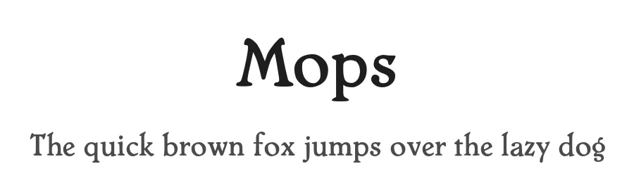 Mops by Uwe Borchert — Serif Font