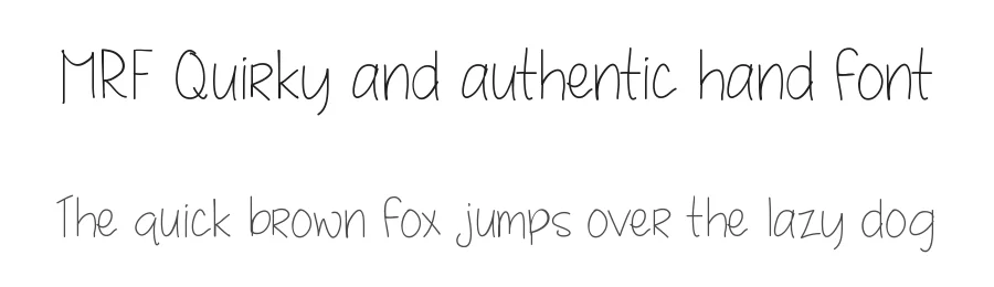 MRF Quirky and authentic hand font