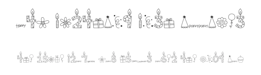 MTF Birthday Bash Doodles by Miss Tiina Fonts - MTF — Dingbats Font