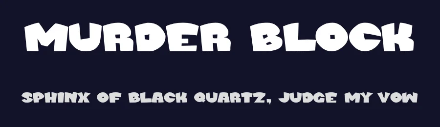 Murder Block by James Greenwood — Decorative Font — thumbnail 2