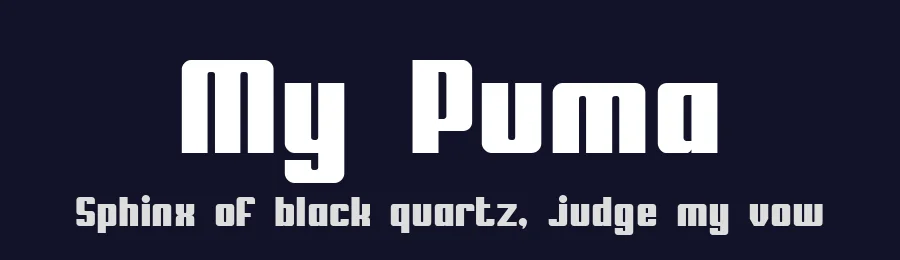 My Puma by Samuel Park — Display Font — thumbnail 2