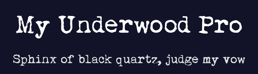 My Underwood Pro by Tension Type — Decorative Font — thumbnail 2