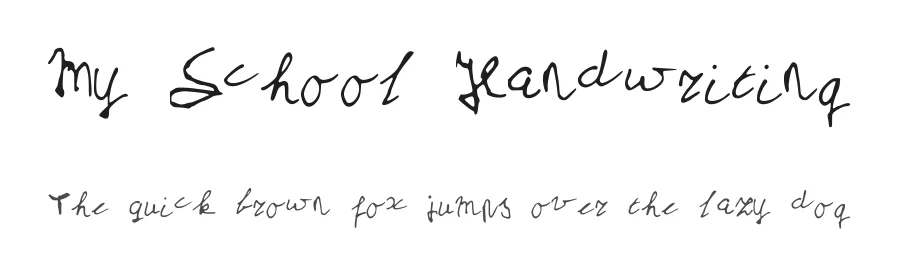 My School Handwriting
