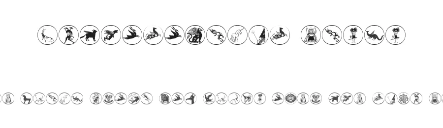Mythological Disks by Manfred Klein β Dingbats Font