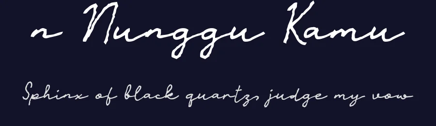 n Nunggu Kamu by wepfont.com — Script Handwritten Font — thumbnail 2