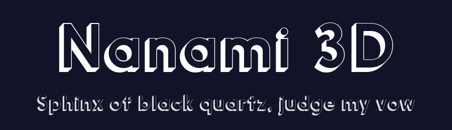 Nanami 3D by HypeForType.com — Sans Serif Font — thumbnail 2