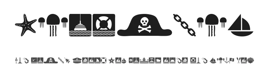 Nautical by Woodcutter — Dingbats Font