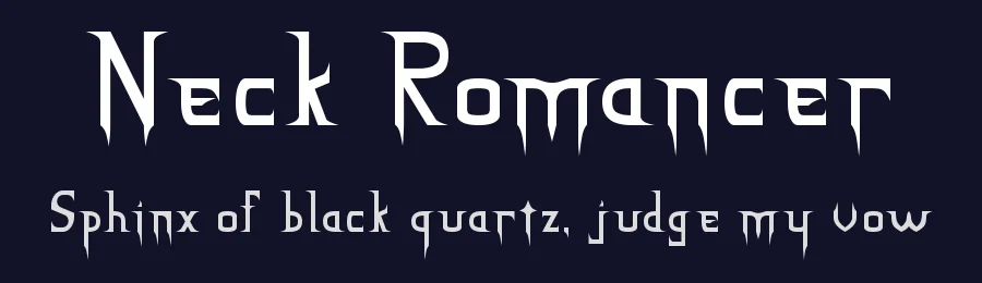 Neck Romancer by Michael W. Moss — Decorative Font — thumbnail 2
