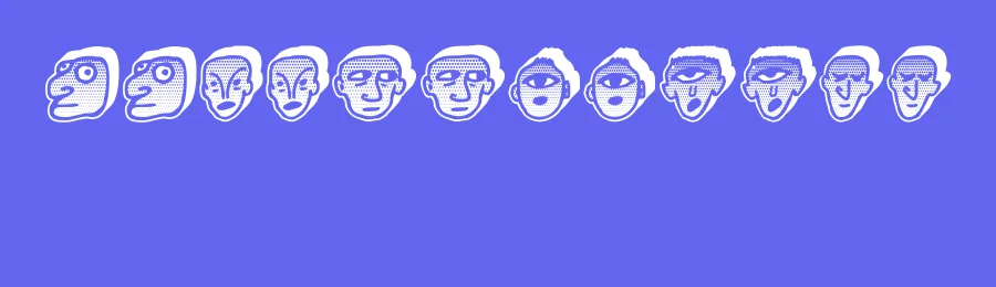 Negative Heads by Vladimir Nikolic — Dingbats Font — thumbnail 3