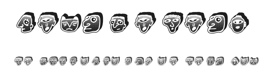 Negative Heads by Vladimir Nikolic — Dingbats Font