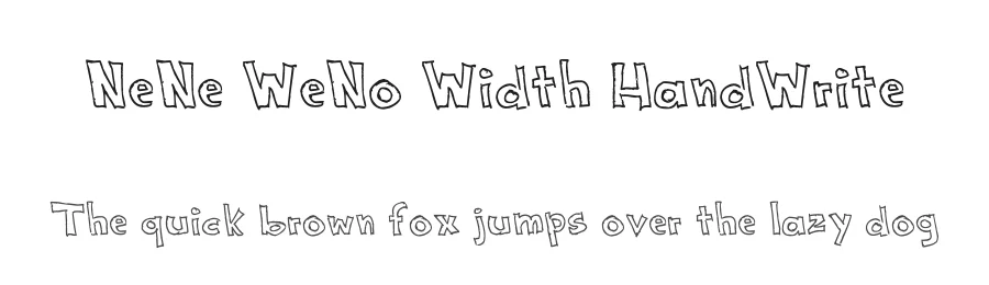 NeNe WeNo Width HandWrite