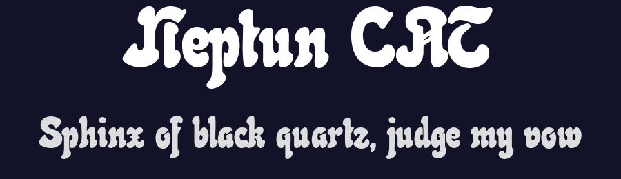 Neptun CAT by Peter Wiegel — Decorative Font — thumbnail 2