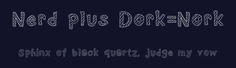 Nerd plus Dork=Nork by Nerdle Pants — Decorative Font — thumbnail 2