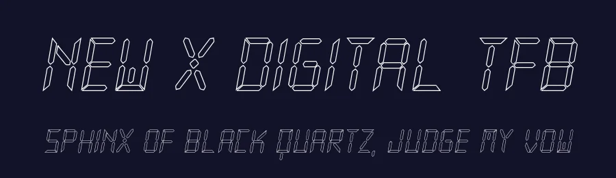 New X Digital TFB by zanatlija — Display Font — thumbnail 2
