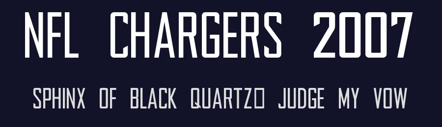 NFL Chargers 2007 — Sans Serif Font — thumbnail 2