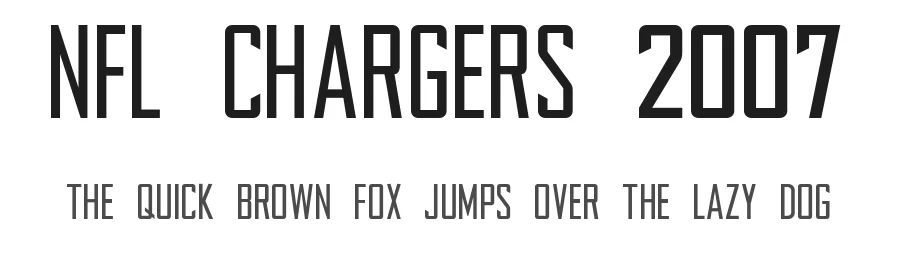 NFL Chargers 2007 — Sans Serif Font