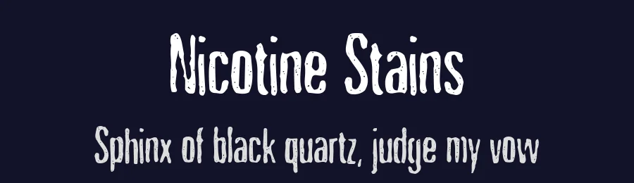 Nicotine Stains by Cumberland Fontworks — Decorative Font — thumbnail 2