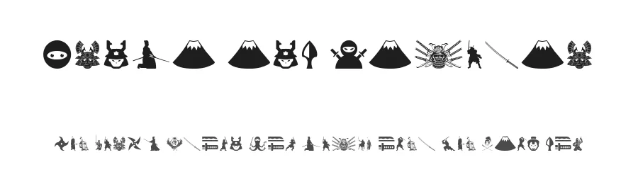Ninja and Samurai by Woodcutter — Dingbats Font