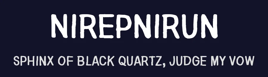 Nirepnirun by Juha Korhonen — Decorative Font — thumbnail 2