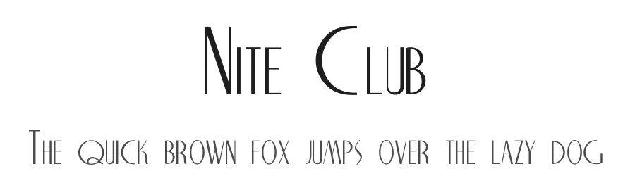 Nite Club by Thomas E. Harvey — Decorative Font