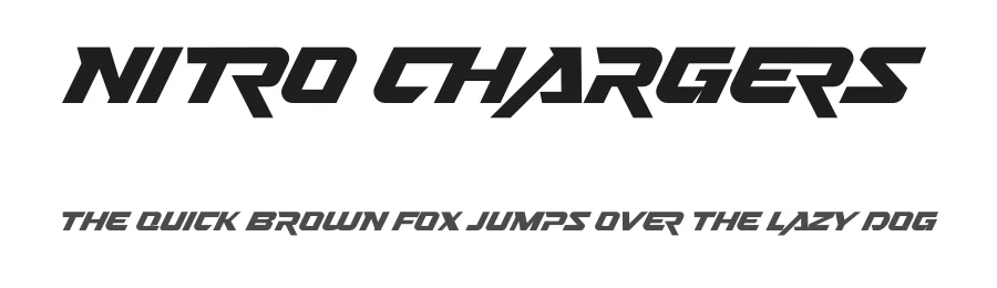 Nitro Chargers by Mocha Frappuccino โ Display Font