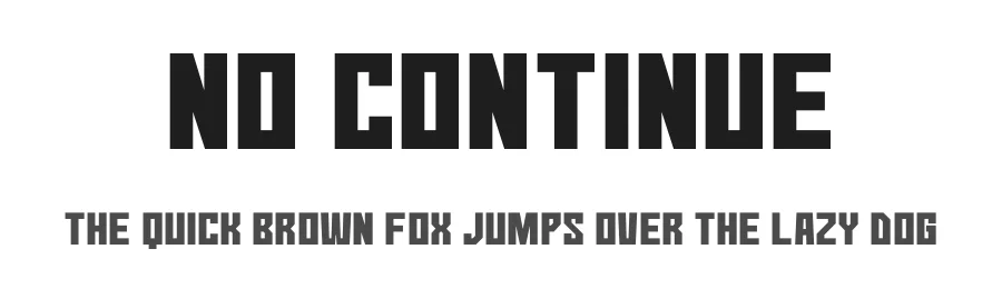 No Continue by Goma Shin — Display Font