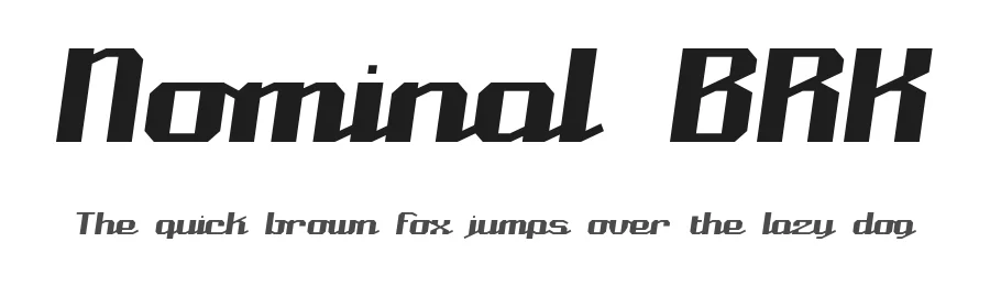 Nominal BRK by Ænigma — Display Font