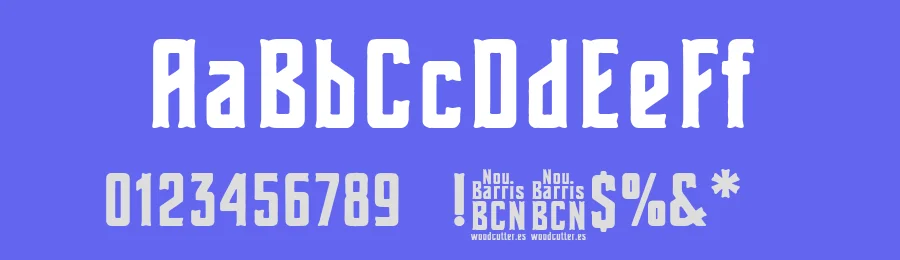 Nou Barris Bcn by Woodcutter — Decorative Font — thumbnail 3