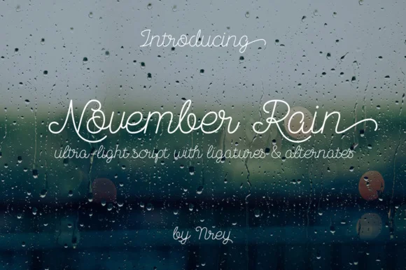 November Rain Font by NREY โ Script Handwritten Font