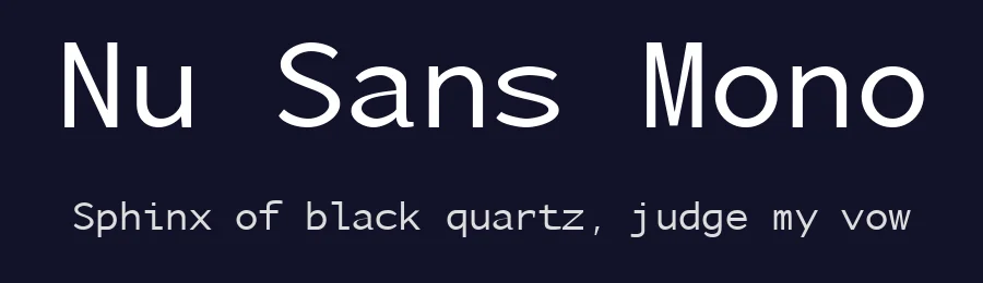 Nu Sans Mono by Martin P. Pfeiffer — Sans Serif Font — thumbnail 2