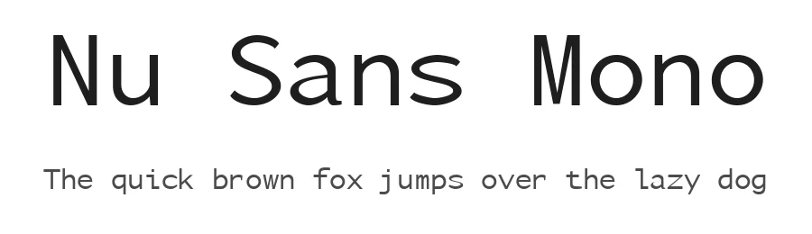 Nu Sans Mono by Martin P. Pfeiffer — Sans Serif Font
