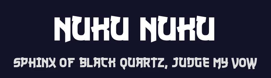 Nuku Nuku by Vic Fieger — Decorative Font — thumbnail 2