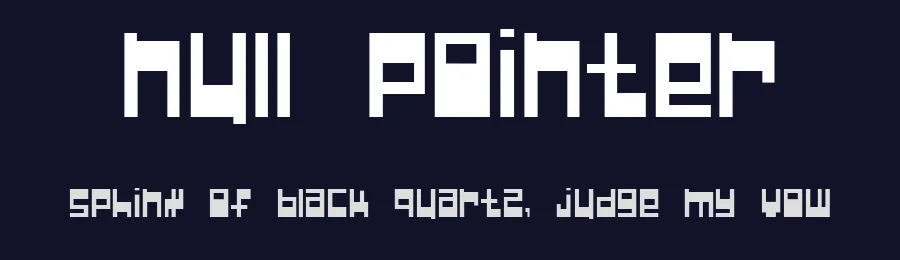 Null Pointer by Divide by Zero — Display Font — thumbnail 2