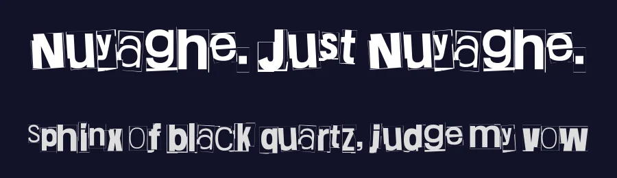Nuyaghe. Just Nuyaghe. by Juha Korhonen — Decorative Font — thumbnail 2